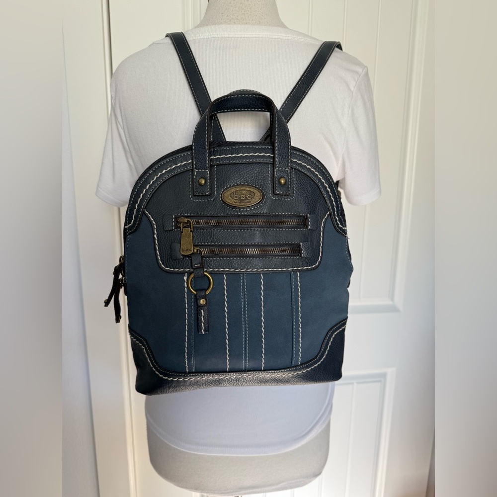 BOC Born Concept NWOT Coastal Navy Blue Faux Leather & Suede Backpack Purse